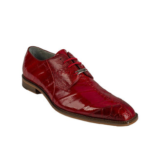 Belvedere Nome 2P4 Men's Shoes Red Ostrich & Eel Dress Oxfords (BV2902)-AmbrogioShoes