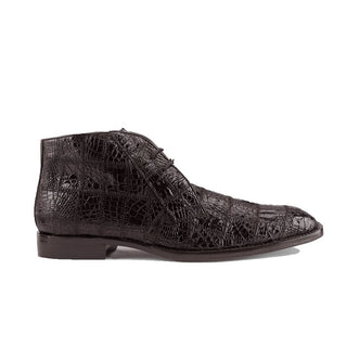 Belvedere R17P Racer Men's Shoes Chocolate Exotic Genuine Caiman Crocodile Patchwork Ankle Boots (BV2958)-AmbrogioShoes