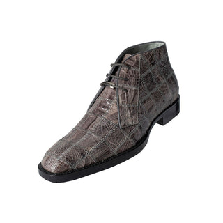 Belvedere R17P Racer Men's Shoes Gray Exotic Genuine Caiman Crocodile Patchwork Ankle Boots (BV2957)-AmbrogioShoes