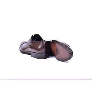 Corrente C001201-5256 Men's Shoes Brown Deer-Skin Leather Dress/Formal Cap-Toe Oxfords (CRT1459)-AmbrogioShoes