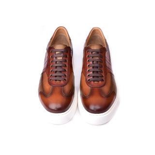 Corrente C0013013-5769 Men's Shoes Tan Combination Calf-Skin Leather Casual Sneakers (CRT1469)-AmbrogioShoes