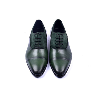 Corrente C0014040 5230 Men's Shoes Green Suede / Calf-Skin Leather Cap-Toe Oxfords (CRT1287)-AmbrogioShoes