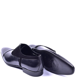 Corrente C0014041 5230 Men's Shoes Black Suede / Calf-Skin Leather Cap-Toe Oxfords (CRT1355)-AmbrogioShoes