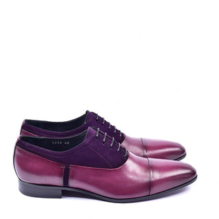Corrente C0014042 5230 Men's Shoes Purple Suede / Calf-Skin Leather Cap-Toe Oxfords (CRT1299)-AmbrogioShoes