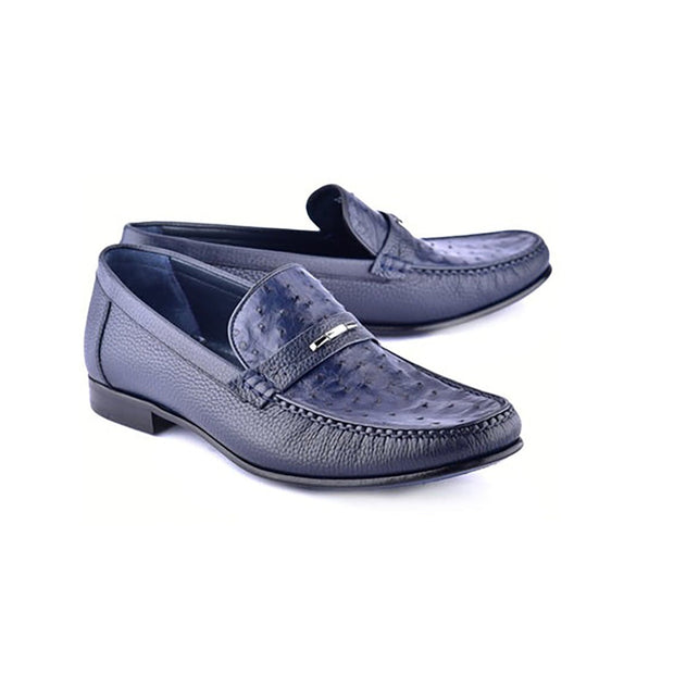 Mauri Crown 3296 Men's Shoes Wonder Blue Alligator / Velvet / Nappa Leather Slip-On Loafers (MA5570) Blue / 11 US