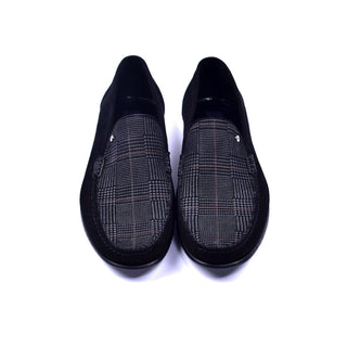 Corrente C001405 3898S Men's Shoes Black Fabric / Suede Leather Vamp Loafers (CRT1286)-AmbrogioShoes