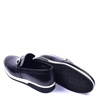 Corrente C0015021 5720 1 Men's Shoes Black Calf-Skin Leather Hosrsebit Loafers (CRT1290)-AmbrogioShoes