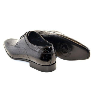 Corrente C015-4763 Men's Shoes Black Crocodile Print / Calf-Skin Leather Derby Oxfords (CRT1223)-AmbrogioShoes