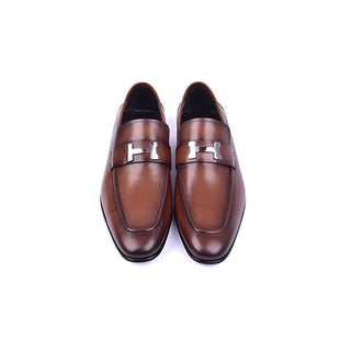 Corrente C02-5760H Men's Shoes Brown Calf-Skin Leather Loafers (CRT1218)-AmbrogioShoes