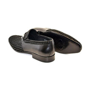 Corrente C022-5776 Men's Shoes Black Woven / Suede / Calf-Skin Leather Horsebit Loafers (CRT1216)-AmbrogioShoes