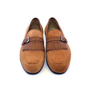 Corrente C028-4728S Men's Shoes Sugar Cookie Suede Leather Kilttie Buckle Loafers (CRT1209)-AmbrogioShoes