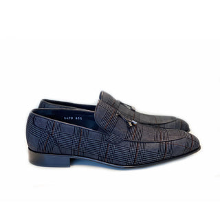 Corrente C098-5470 Men's Shoes Black & Blue Fabric Tassels loafers (CRT1232)-AmbrogioShoes
