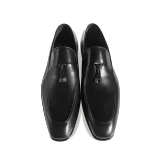 Corrente C099-5470HS Men's Shoes Black Calf-Skin Leather Tassels Loafers (CRT1233)-AmbrogioShoes