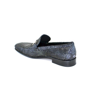 Corrente C111-4428 Men's Shoes Black Exotic Snake-Skin Horsebit Loafers (CRT1236)-AmbrogioShoes