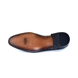 Corrente C111-4428 Men's Shoes Black Exotic Snake-Skin Horsebit Loafers (CRT1236)-AmbrogioShoes