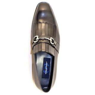 Corrente Men's Shoes Black Calf-Skin Leather Horsebit Loafers 4651(CRT1137)-AmbrogioShoes