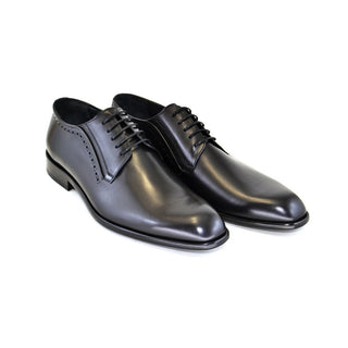 Corrente Men's Shoes Black Calf-Skin Leather Plain Toe Oxfords 4937 (CRT1116)-AmbrogioShoes