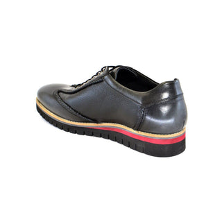 Corrente Men's Shoes Black Deer-Skin / Calf-Skin Leather Sneakers 4002 (CRT1071)-AmbrogioShoes