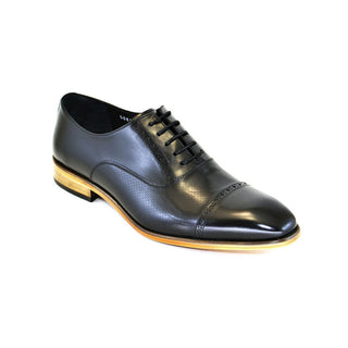 Corrente Men's Shoes Black Perforated / Calf-Skin Leather Cap-Toe Oxfords 5081 (CRT1124)-AmbrogioShoes