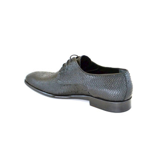 Corrente Men's Shoes Black Python Print/ Calf-Skin Leather Derby Oxfords 5596 (CRT1073)-AmbrogioShoes