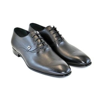 Corrente Men's Shoes Black Soft Calf-Skin Leather Plain Toe Oxfords 4210 (CRT1097)-AmbrogioShoes