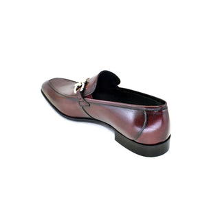 Corrente Men's Shoes Burgundy Calf-Skin Leather Horsebit Loafers 4581 (CRT1104)-AmbrogioShoes