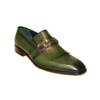 Corrente Men's Shoes Green Calf-Skin Leather Horsebit Loafers 4651 (CRT1126)-AmbrogioShoes