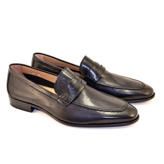 Corrente Men's Shoes Navy Calf-Skin Leather Penny Loafers 4428-1 (CRT1130)-AmbrogioShoes