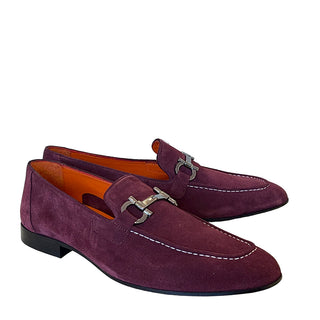 Corrente P000655 6472 Men's Shoes Wine Soft Suede Leather Bit Buckle Loafers (CRT1420)-AmbrogioShoes