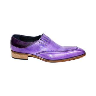 Duca Trani Men's Shoes Lavender/Purple Calf-Skin Leather Loafers (D1117)-AmbrogioShoes