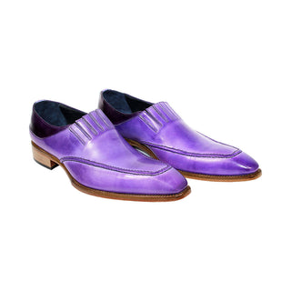 Duca Trani Men's Shoes Lavender/Purple Calf-Skin Leather Loafers (D1117)-AmbrogioShoes