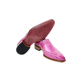 Duca Trani Men's Shoes Pink/Fuscia Calf-Skin Leather Loafers (D1118)-AmbrogioShoes