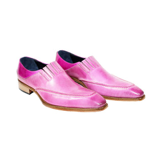 Duca Trani Men's Shoes Pink/Fuscia Calf-Skin Leather Loafers (D1118)-AmbrogioShoes