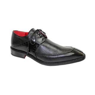 Emilio Franco Amadeo Men's Shoes Black Deer Skin Leather Derby Oxfords (EF1011)-AmbrogioShoes