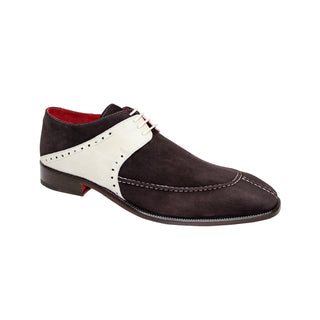 Emilio Franco Amadeo Men's Shoes Chocolate/Cream Suede Leather Derby Oxfords (EF1016)-AmbrogioShoes