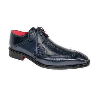 Emilio Franco Amadeo Men's Shoes Navy Deer Skin Leather Derby Oxfords (EF1013)-AmbrogioShoes