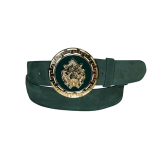 Emilio Franco BL40 Green/Gold Suede Men's Belts (EFC1064)-AmbrogioShoes