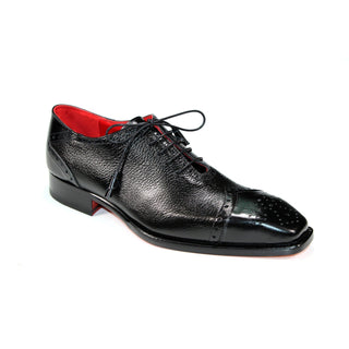 Emilio Franco Bosco Men's Shoes Black Calf/Deer Leather Oxfords (EF1204)-AmbrogioShoes