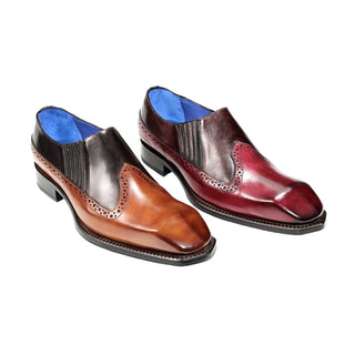 Emilio Franco Brio Men's Shoes Cognac-Chocolate Calf Skin Leather Loafer (EF1231)-AmbrogioShoes
