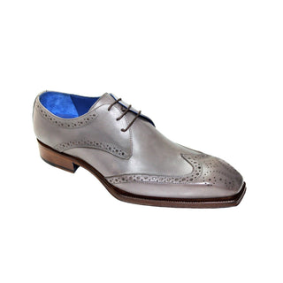 Emilio Franco Carmine Men's Shoes Grey Calf-Skin Leather Derby Oxfords (EF1222)-AmbrogioShoes