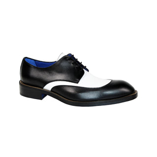 Emilio Franco Cosimo Men's Shoes Black/White Calf-Skin Leather Oxfords (EF1157)-AmbrogioShoes