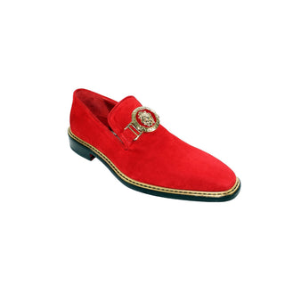 Emilio Franco EF102 Men's Shoes Red Suede Leather Formal Loafers (EFC1009)-AmbrogioShoes