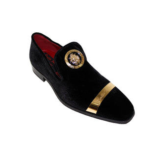 Emilio Franco EF13P Men's Shoes Black Velvet Formal Loafers (EFC1000)-AmbrogioShoes