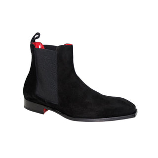 Emilio Franco Graziano Men's Shoes Black Suede Leather Boots (EF1049)-AmbrogioShoes