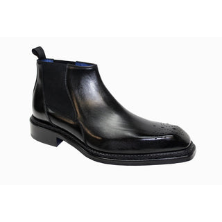 Emilio Franco Ignazio Men's Shoes Black Calf-Skin Leather Boots (EF1051)-AmbrogioShoes