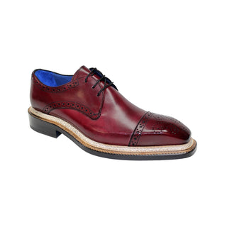 Emilio Franco Leandro Men's Shoes Antique Red Calf-Skin Leather Oxfords (EF1062)-AmbrogioShoes