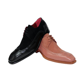 Emilio Franco Mauro Men's Shoes Black Calf/Suede Leather Oxfords (EF1081)-AmbrogioShoes