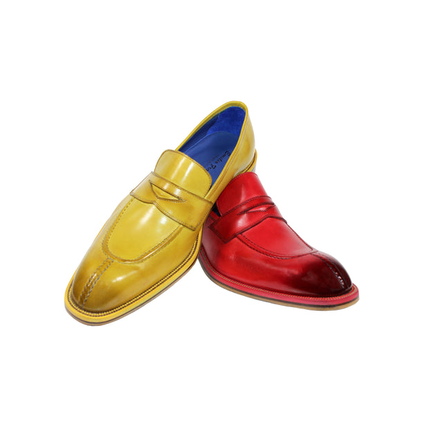 Emilio Franco Mirko Men's Shoes Yellow Calf-Skin Leather Loafers (EF1178)-AmbrogioShoes