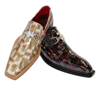 Emilio Franco Narciso Men's Shoes Multi Beige Patent Leather Multi Croco Print Loafers (EFC1017)-AmbrogioShoes