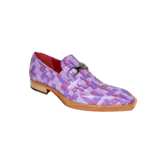 Emilio Franco Narciso Men's Shoes Multi Lavender Patent Leather Multi Croco Print Loafers (EFC1036)-AmbrogioShoes